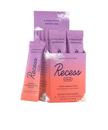 Recess Mood Powder, Calming Magnesium L-Threonate Blend with Passion Flower Drink Recess Inc.Au supplements