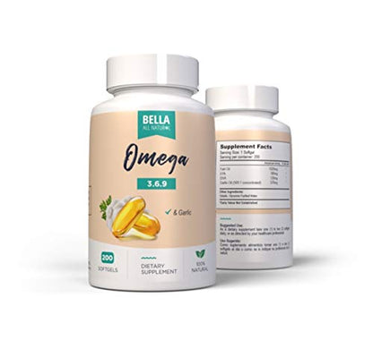 Bella All Natural Omega 3 6 9 with Garlic Oil - 200 Softgels Bella All NaturalUS supplements