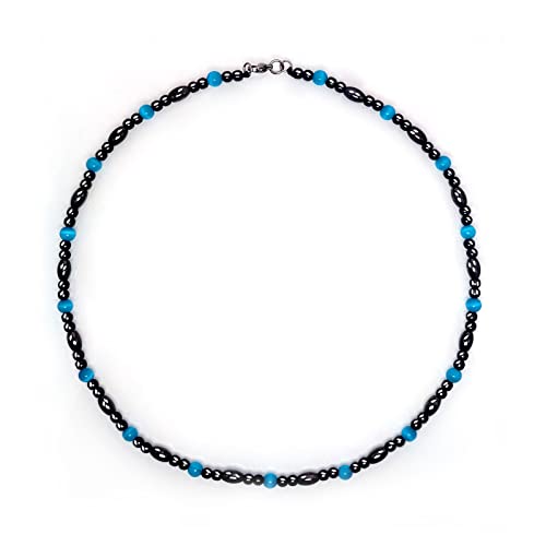 Magnetic Therapy Necklace Hematite Necklace Black Obsidian Aquamarine Magnetic Necklace HionAu supplements