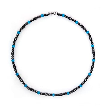 Magnetic Therapy Necklace Hematite Necklace Black Obsidian Aquamarine Magnetic Necklace HionAu supplements
