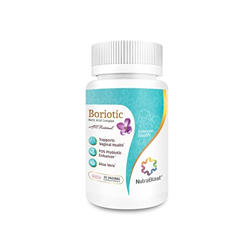 NutraBlast Boric Acid Vaginal Suppositories Complex w/Aloe Vera & FOS Prebiotic Enhancer NutraBlastAu supplements