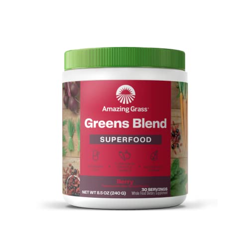 Amazing Grass Greens Blend Superfood: Super Greens Powder Smoothie Mix with Organic Amazing GrassUS supplements