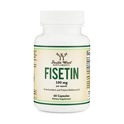 Fisetin Supplement - 100mg of Bioactive Flavnonols, 60 Count (Natural Bioflavonoid Double Wood SupplementsUS supplements