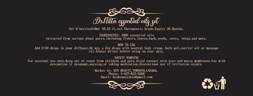 Essential Oils Set 100% Pure Natural DR.NITTA Top 6 Oils for Massage,Diffusers,Humidifier DR.NITTAAu supplements