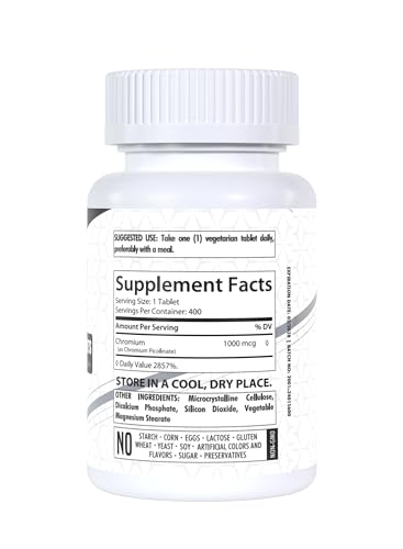 Chromium Picolinate 1000mcg | 400 Tablets | Support Carbohydrate Breakdown & Metabolism HealthfareAu supplements