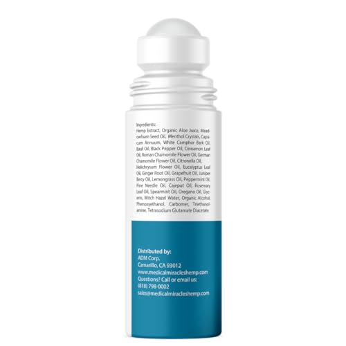 Medical Miracles New Hemp Oil Roll On - Ideal for Muscles, Hips, Joints, Neck, Back, Elbows, Fingers, Hands, and Knees (3000mg Roll-On) Medical MiraclesAu supplements