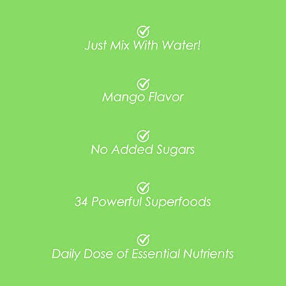 SkinnyFit Mango Splash Skinny Greens, Green Juice Superfood Powder, Natural Energy SkinnyFitUS supplements