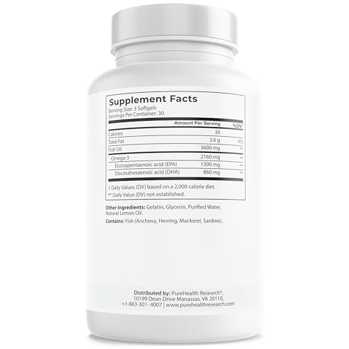PUREHEALTH RESEARCH Complete Omega 3 Fish Oil Softgels - Omega-3 Fatty Acid Supplements- EPA DHA Supplement - Non-GMO- 90 Soft Gels PUREHEALTH RESEARCHAu supplements