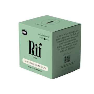 Rif Care Organic Cotton Non Applicator Tampons Regular Absorbency 18 Count Rif careAu supplements