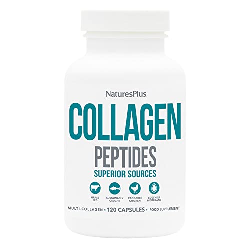 NaturesPlus Collagen Peptides Capsules - Premium Hydrolysed Collagen Supplement Type I, II, III, IV, V and X - Non-GMO, Gluten Free - 90 Capsules Nature's PlusAu supplements