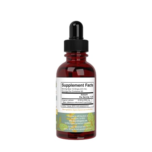 MaryRuth Organics Lemon Balm Leaf Liquid Extract | Mood Support | Relaxation | Calming | Nervine Herbal | Lemon Balm Tincture | USDA Organic | Vegan | Non-GMO | Gluten Free | 1 Fl Oz MARYRUTH'SUS supplements
