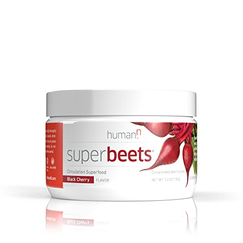 HumanN SuperBeets - Beet Root Powder - Nitric Oxide Boost for Blood Pressure, Circulation & Heart Health Support - Non-GMO Superfood Supplement - Natural Black Cherry Flavor, 30 Servings humanNAu supplements