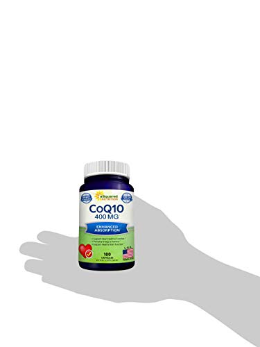 aSquared Nutrition CoQ10 (400mg Max Strength, 100 Veggie Capsules) - High Absorption aSquared NutritionUS supplements