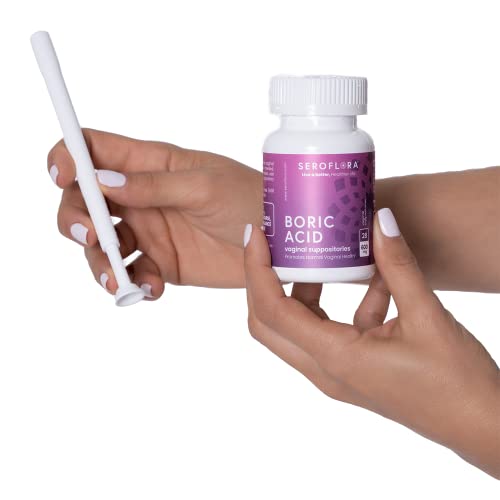Boric Acid Vaginal Suppositories (28ct) with Disposable Vaginal Suppository Applicators (14ct) SerofloraAu supplements