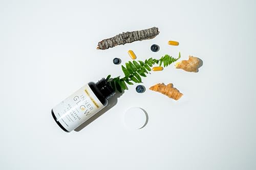 Inner Glow Age Defense Vitamins - Dermatologist and Plastic Surgeon Developed to Fight photoaging and Melasma, Polypodium Leucotomos Antioxidant Formula – Vegan, Gluten-Free – 60 Capsules Inner GlowAu supplements