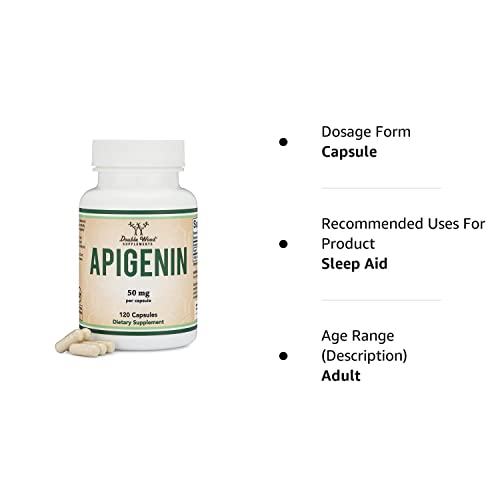 Apigenin Supplement - 50mg per Capsule, 120 Count (Powerful Bioflavonoid Found Double Wood SupplementsUS supplements