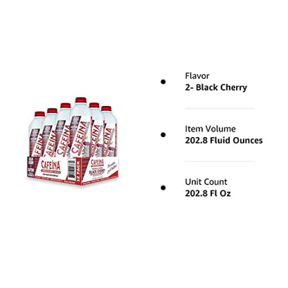 Cafeina - Naturally Flavored Black Cherry Caffeinated Spring Water (12 Pack) - 100mg Caffeine CAFEINAUS supplements