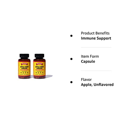 Bragg Apple Cider Vinegar Capsules - Vitamin D3 & Zinc - 750mg of Acetic Acid – Immune BraggUS supplements