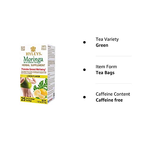 Hyleys Tea Moringa Oleifera with Lemon Flavor - 25 Tea Bags (Miracle Tree Tea) HYLEYSUS supplements