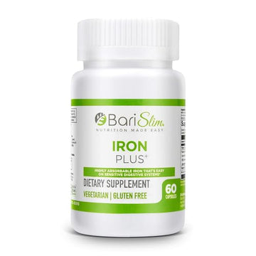 BariSlim Iron Plus Capsules - Formulated for Patients After Weight Loss Surgery Including BariSlimAu supplements