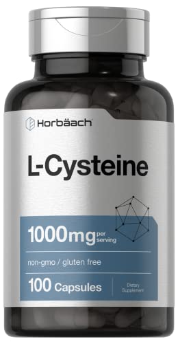 L-Cysteine 1000mg | 100 Powder Capsules | Non-GMO, Gluten Free Supplement HorbäachAu supplements
