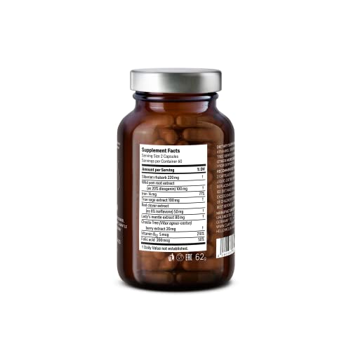 CLAV® Natural Hormone Balance for Women - PMS Relief with Siberian Rhubarb, Wild Yam & Vitex Berry - Vegan Menstrual Regulator Supplement - 120 Capsules CLAVAu supplements