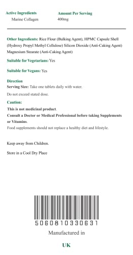 NATURE'S VITALITY'S Marine Collagen Capsules 400mg 60 Capsules 2 NATURE'S VITALITY'SUS supplements