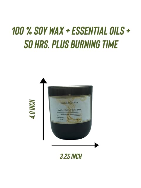 Sandalwood Bourbon Non-Toxic Candles | Natural Candles for Men |Aromatherapy Candle Relaxing Terreux Mind & BodyAu supplements