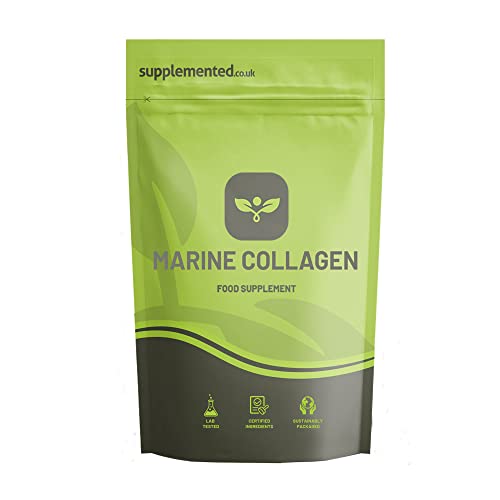 Marine Collagen 180 Capsules 400mg UK Made. Pharmaceutical Grade Type 1 Hydrolysed Supplement. Skin Nails Hair and Joints SupplementedUS supplements