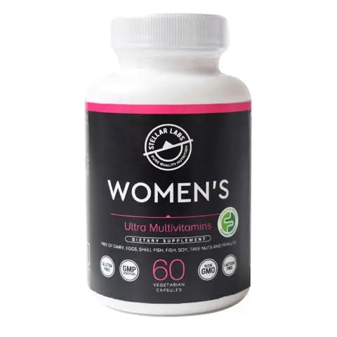 Stellar Labs Low FODMAP Vegan Women's Ultra Multi-Vitamin | Easy to Digest Daily Multivitamin Without Iron | Low Energy Supplement, Female Support | Stellar LabsAu supplements