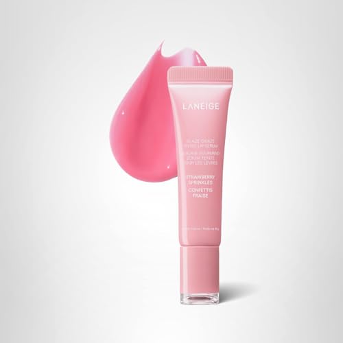 LANEIGE Glaze Craze Tinted Lip Serum, Strawberry Sprinkles: Hydrating Serum for Glossy,Nourished Lips with Plumping Polypeptides,0.42 oz LANEIGEAu supplements