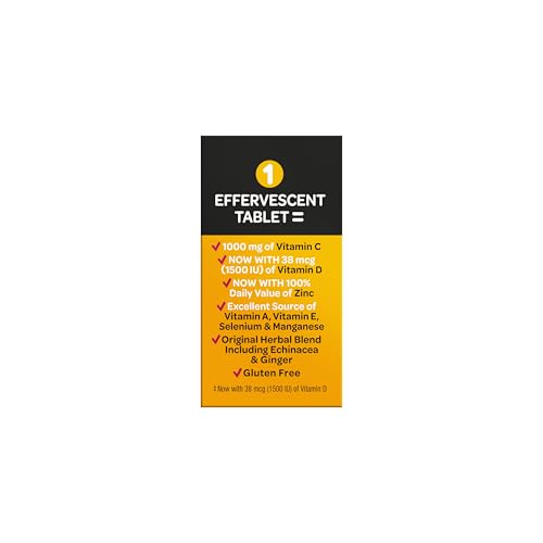 Vitamin C 1000mg (per serving) - Airborne Very Berry Effervescent Tablets (36 count in a box), Gluten-Free Immune Support Supplement, With Vitamins A C E, ZINC, Selenium, Echinacea & Ginger AirborneAu supplements