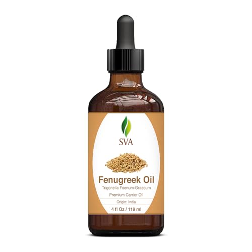 SVA Fenugreek Oil 4oz (118ml) Premium Carrier Oil with Dropper for Hair Care, Hair Oiling, Scalp Massage SVA ORGANICSAu supplements