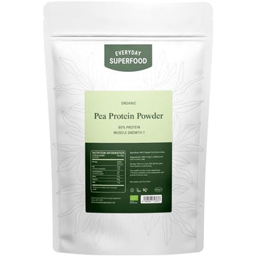Everyday Superfood Organic Pea Protein Powder 1.8kg, 80% Protein, Unflavoured, Vegan & Kosher Everyday SuperfoodAu supplements