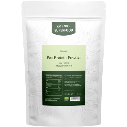 Everyday Superfood Organic Pea Protein Powder 1.8kg, 80% Protein, Unflavoured, Vegan & Kosher Everyday SuperfoodAu supplements