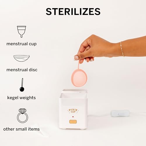 Pixie Menstrual Cup Sterilizer + Large & Small Pixie Disc - Kill 99.9% of Germs with Menstrual Cup Pixie CupAu supplements