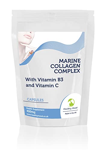 Marine Collagen 400mg Complex with Vitamin B3 and Vitamin C x30 Capsules Pills UK Nutrition Healthy MoodAu supplements