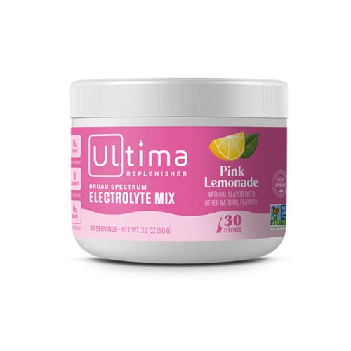 Ultima Replenisher Electrolyte Hydration Drink Mix, Pink Lemonade, 30 Serving Tub Ultima ReplenisherAu supplements