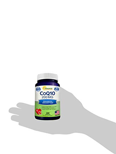 aSquared Nutrition CoQ10 (200 Capsules and 200mg) - High Absorption Vegan CO Q-10 aSquared NutritionUS supplements