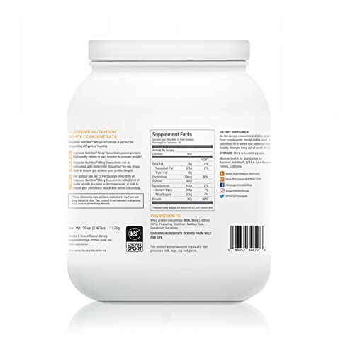 Supreme Nutrition Whey Protein Concentrate | 1.12kg - 28 Servings | 30g of Protein Per Serving Supreme NutritionAu supplements