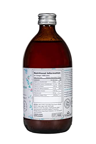 VitaZam Marine Collagen Liquid 10000mg with Hyaluronic Acid, Hydrolysed Peptide, Biotin for Hair, Skin, Nails, Joint, and Muscles, 500 ml VitaZamAu supplements