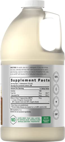 MCT Oil 64 oz | 100% Pure | Blends with Coffee, Tea, Juice and Liquids | Value Size Unflavo HorbäachUS supplements