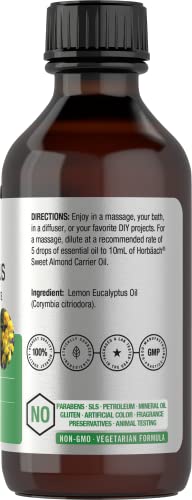 Lemon Eucalyptus Essential Oil | 2 oz | for Massage, Bath, Diffuser, DIY Projects & More HorbäachAu supplements