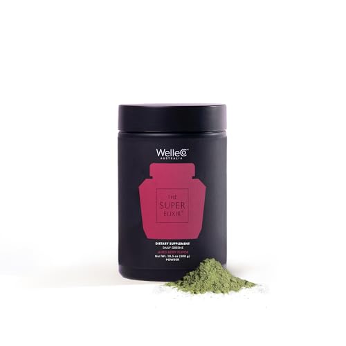 WelleCo The Super Elixir Daily Greens Powder, Probiotic Drink Mix with Whole Foods, Gluten Free, Vegan Gut Health Powder, Energy, Immunity, Healthy Skin, Hair & Nails (300g, Mixed Berry) WelleCoAu supplements