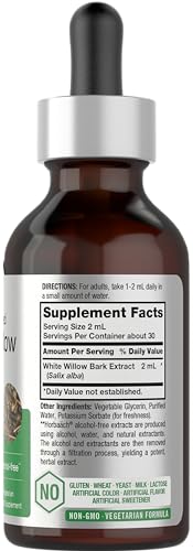 White Willow Bark Extract | 2 fl oz | Alcohol Free Liquid Tincture | Super Concentrated HorbäachAu supplements