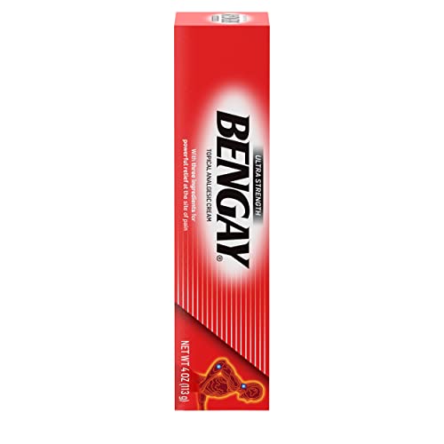 Bengay Ultra Strength Topical Pain Relief Cream, Non-Greasy Topical Analgesic for Minor Arthritis, Muscle, Joint and Back Pain, Camphor, Menthol and Methyl Salicylate, 4 OZ BengayAu supplements