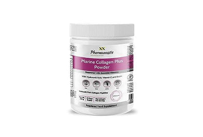 Pharmanostix Hydrolysed Marine Collagen Plus Powder 300g - 10,000mg Collagen with Hyaluronic Acid PharmanostixUS supplements