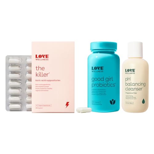 Love Wellness The Killer, Good Girl Probiotics, pH Balancing Cleanser | Boric Acid Suppositories Love WellnessAu supplements