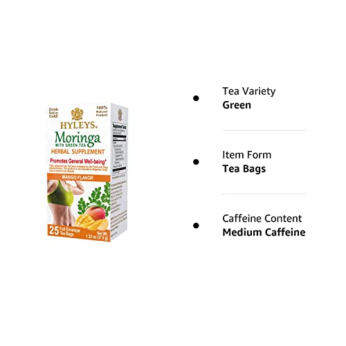 Hyleys Tea Moringa Oleifera with Mango Flavor - 25 Tea Bags (Miracle Tree Tea) HYLEYSUS supplements