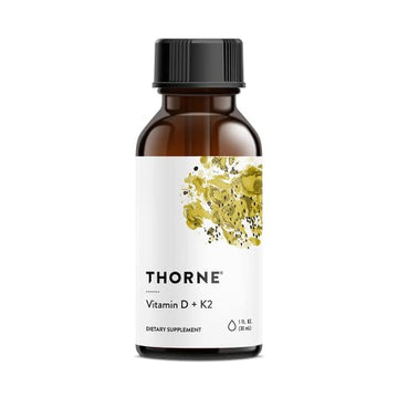 THORNE Vitamin D + K2 Liquid with a metered Dispenser - Vitamins D3 and K2 to Support THORNEUS supplements